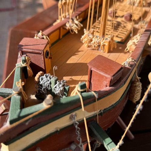 Wooden ship handmade from solid linden wood made to order