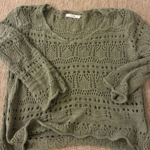 Knitted cotton blouse khaki small new