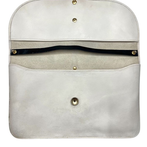 Christian Dior vintage λευκό δερμάτινο clutch μεταχειρισμένο