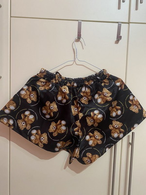 Satin teddy bear shorts new, black and brown, size M