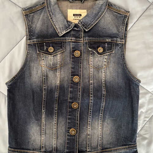 Bershka denim vest like new, size S/M, blue with stretch