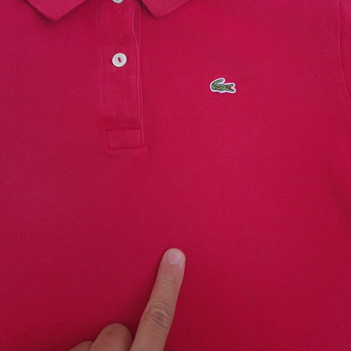 Lacoste women's red polo shirt XL slim fit short sleeve