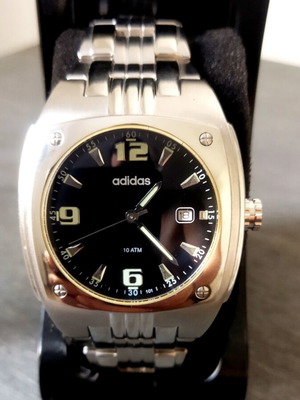 Adidas square watch new full set black and silver