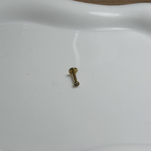 Nose stud made of steel, new, gold tone