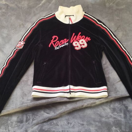 Rocawear women's cardigan vintage Y2K used, black with red details