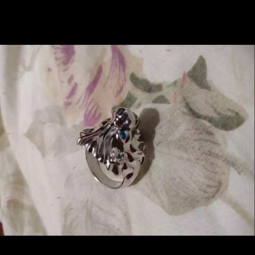 Lion Ring new, silver with diamond and sapphires, unisex