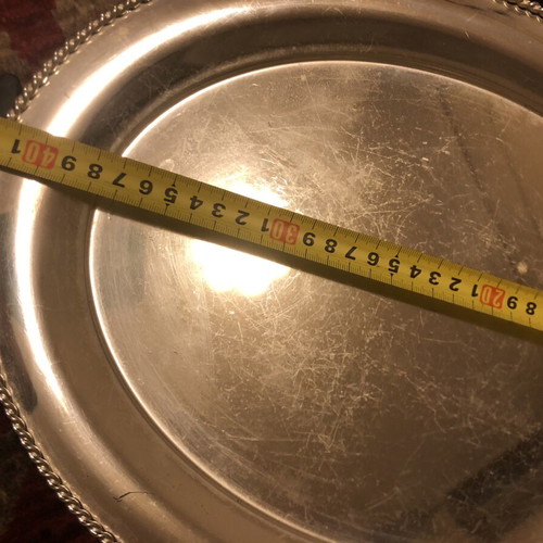 Silver Oval Tray vintage used, 42x32 cm