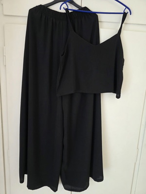 Anna Raxevsky set with top and pants black, new, XL, limited edition viscose