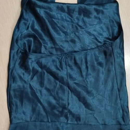 Satin blouse with neck tie like new, blue