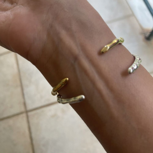 Stainless steel bracelets, gold and silver set