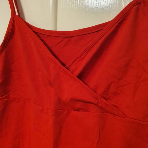 Top red with wrap neckline like new