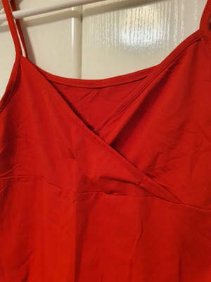 Top red with wrap neckline like new