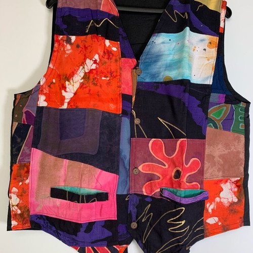 Unisex vintage 90s patchwork vest new, boho style