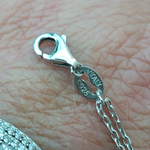 Silver bracelet like new with rhinestones, length 22 cm