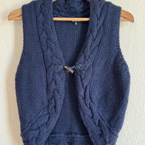 Massimo Dutti knitted vest used, blue, size M