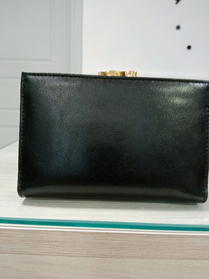 Women's leather wallet new, black