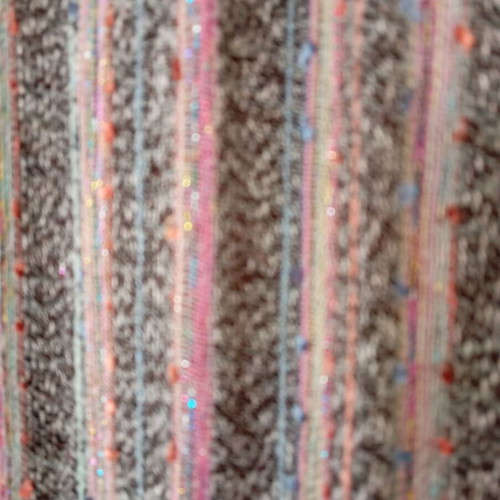 Multicolored scarf used with metallic threads