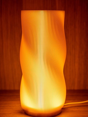 Modern 3D Printed Table Lamp with Wavy Design made to order