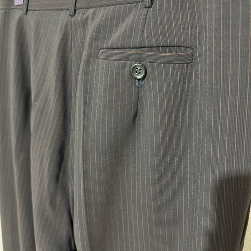 Lisa Dean wool pants M/L like new, grey-brown with stripes