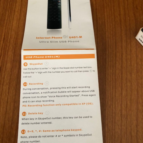 USB phone Skype U401-M with slim design