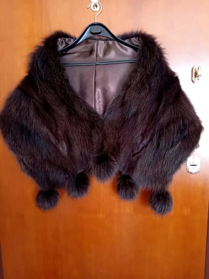 Fur Etol brown like new, lined, size XL