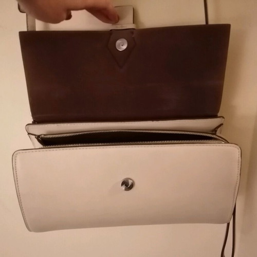 Zara bag like new, beige/cream with zipper and faux leather
