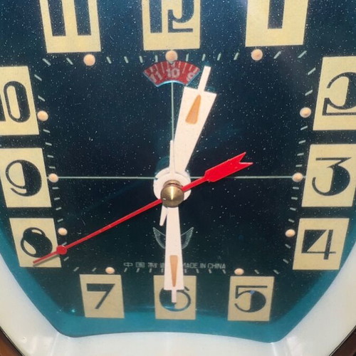 Space Age Mechanical Table Clock New Old Stock, Pack of Four