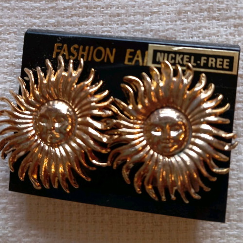 Gold-plated earrings with clips new