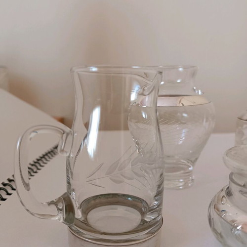 Handmade miniatures like new made of glass and silver leaf