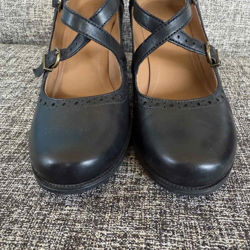 Clarks leather shoes size 38.5 used, black
