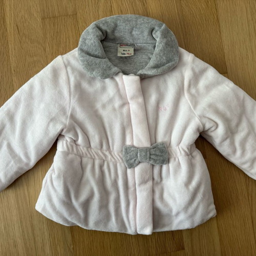 Matou France baby jacket 9-12 months like new, pink with grey details