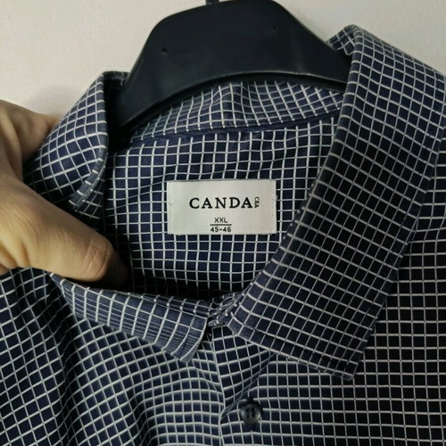 Canda tailored fit shirt like new, blue checkered XL