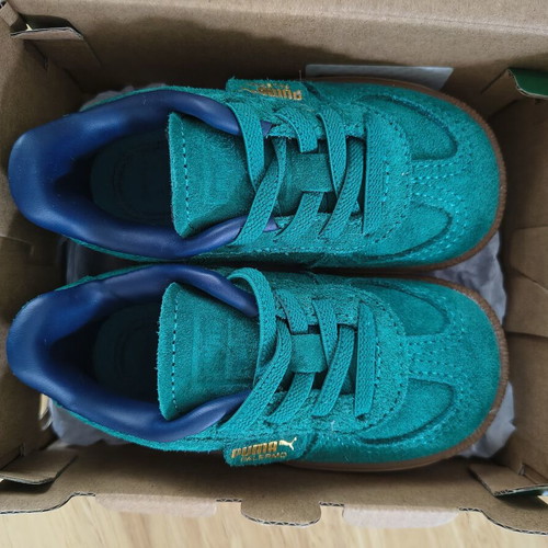 Puma Palermo baby shoes size 21 new, suede green and blue