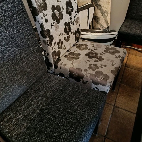 Dining set used, extendable table up to 2.8m with 6 fabric chairs