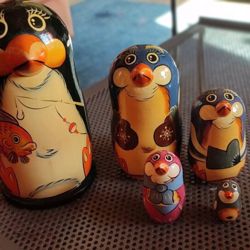 Babushka doll with penguin design new from Russia