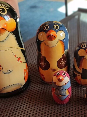 Babushka doll with penguin design new from Russia
