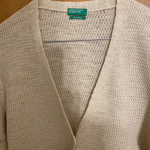 Benetton short cardigan with wide sleeves new, beige