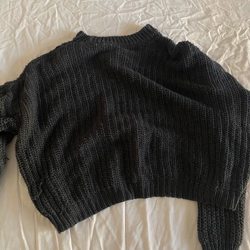 Dark slightly cropped sweater like new, one size