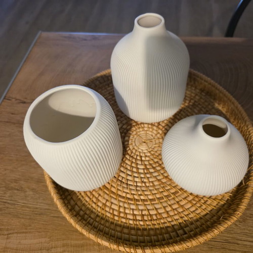 Ceramic vases set of 3 new, without base