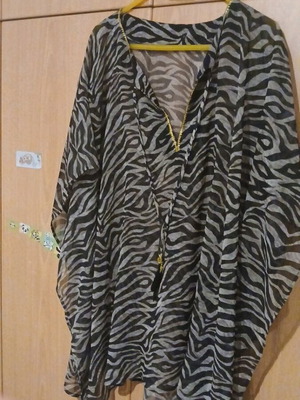 Διαφανη  τουνικ  animal print φαρδιά  γραμμή  ένα μέγεθος