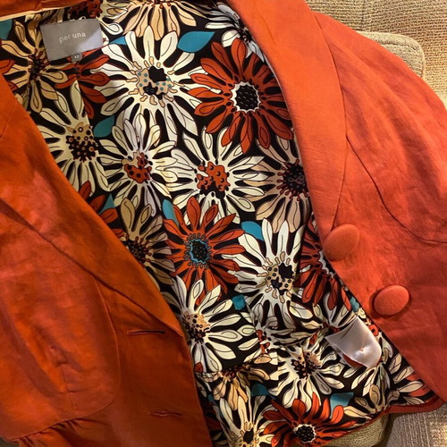 Linen short jacket Marks and Spencer orange like new