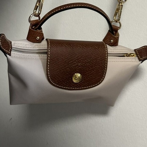 Longchamp Le Pliage Original Pouch handheld like new, beige and brown