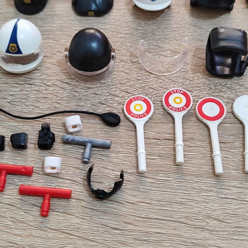 Playmobil Police Hats and Accessories used, set