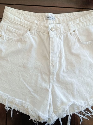 Pink Woman white high-waist denim shorts like new, size L