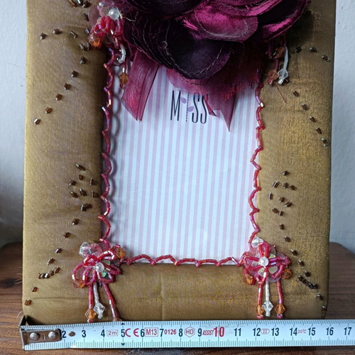 Trimar fabric photo frame with flower new
