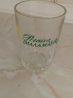Vintage glass used with Ρετσίνα Μαλαματίνα print