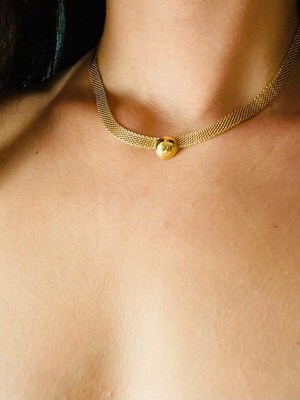 Κολιέ από πλέξη ανοξείδωτου ατσάλιου χρυσό, καινούργιο