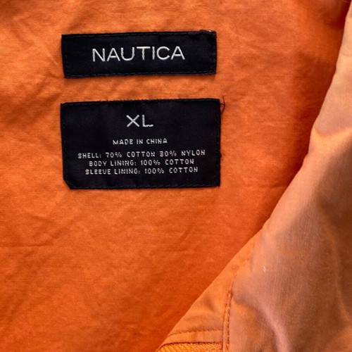 Nautica men's jacket orange XL like new cotton blend