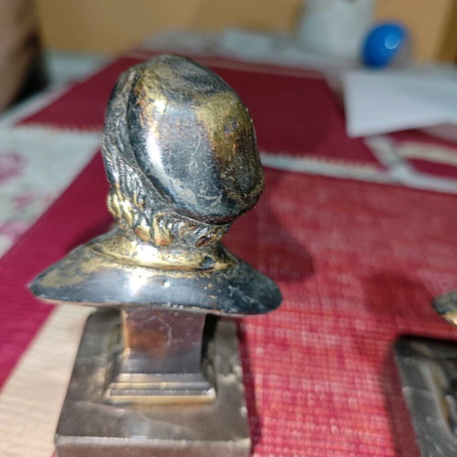 Vintage bronze busts set of 4 used decorative figurines