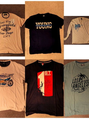 Pack of 6 t-shirts like new, 5 short sleeve and 1 long sleeve, Large/XL